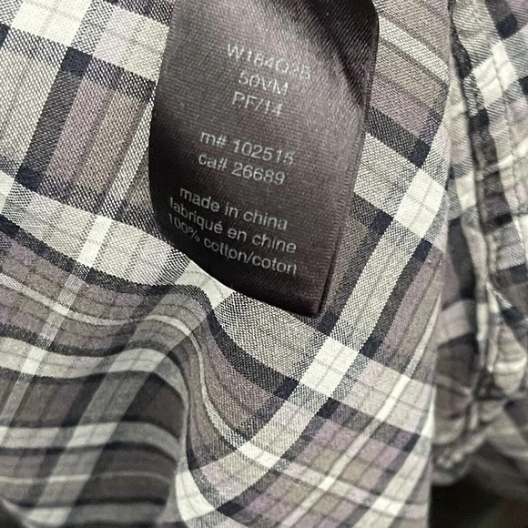 John Varvatos Plaid Long Sleeve Button Up Shirt Size XXL - Picture 5 of 7